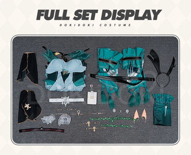 Ciaccona Cosplay Costume Game Wuthering Waves【XS-3XL】DokiDoki-N Women Green Dress Ciaccona Costume Plus Size