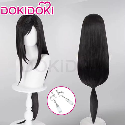 IN STOCK Tifa Lockhart Venat Wig Game FF Cosplay DokiDoki Long Black Hair Tifa Venat Cosplay Ear Clips ReMark