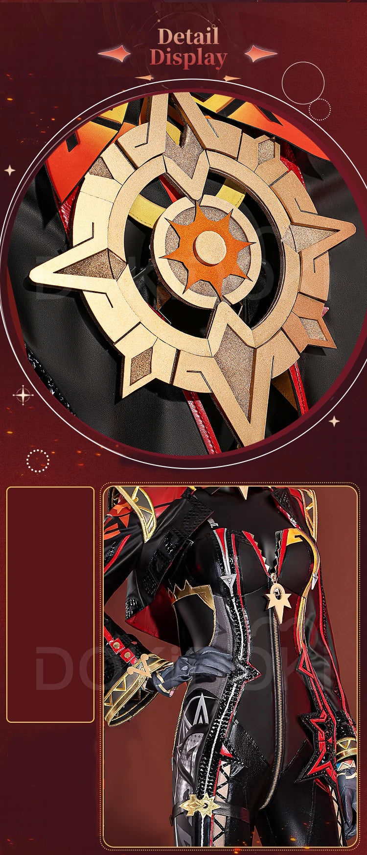 IN STOCK Mavuika Cosplay Costume Game Genshin Impact Cosplay【XS-2XL】DokiDoki-R Pyro Archon Mavuika Women Black Costume Plus Size