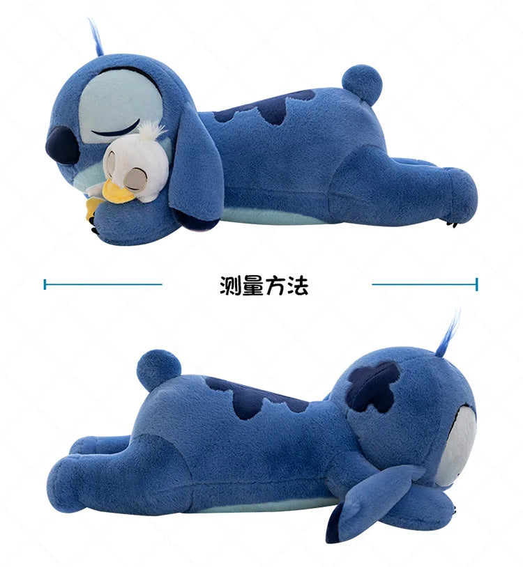120cm Large Big Size Disney Stitch Holding Duck Anime Plush Stuffed Doll Room Plushies Pillow Ornaments Children's Holiday Gifts