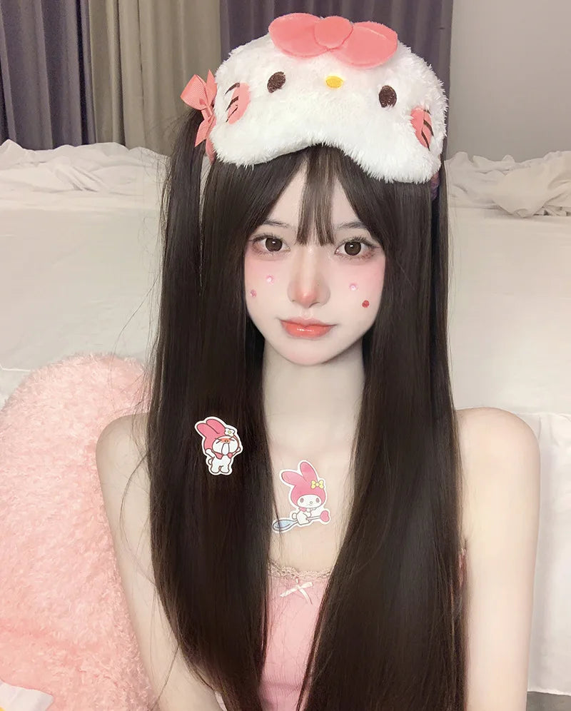 New Kawaii Sanrio Cinnamoroll Plush Eye Mask Anime Cinnamoroll Blackout Eye Mask Lunch Break Sleep Ladies Eye Protection