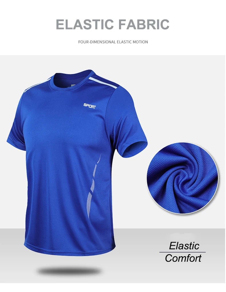 Chrlck Men’s Quick Drying Breathable Running and Outdoor Sports Set – T-Shirt Shorts with Soft Elasticity for Hiking