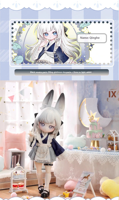 Non-edible Collectible Doll Moon Jumping Time Rabbit Treasure Series 12 Points BJD Blind Box Action Toy Figure Display Piece