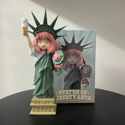 Anime Spy×Family Action Figures Anya Forger Cute Statue de la liberté figurine Model Toys PVC Collectible Ornament Birthday Gift