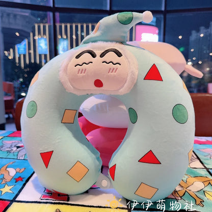 Memory Foam Cartoon Crayon Shin Chan U-shaped Pillow Travel Portable Neck Pillow Office Slow Rebound Napping Pillow Washable