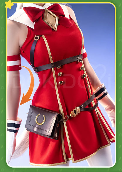 IN STOCK Gold Ship Cosplay Costume Game【XS-3XL】DokiDoki-R Women Cute Red Uniform Gold Ship Cosplay Ears Tail Plus Size