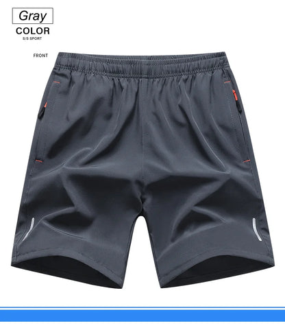 Chrlck Men’s Reflective Quick-Dry Running Shorts Breathable Ice Silk Fishing Pants Large Size M-8XL - Black