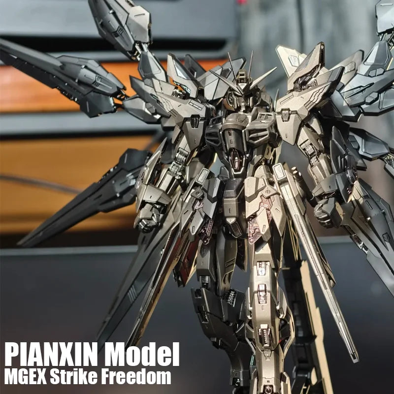 In Stock PIANXIN Strike Freedom MG 1/100 MGEX Assembly Model Kit Midnight Coating Action Figure Plastic Model Toys Kids Gift