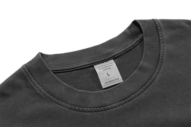 ZODF New Summer Solid Washed Cotton T-Shirts Streetwears For Men Unisex Retro High Street 275gsm Basic Tees Brand Tops HY0071