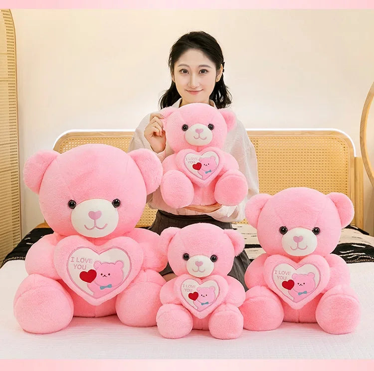 Kawaii 45cm LOVE Plush Toy Bear Stuffed Animals Doll Decoration Birthday Gifts Soft Pillow Dolls Grilfriend Girls Wife Kids Gift