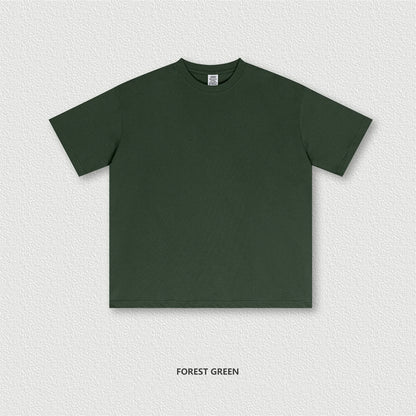 ZODF New 2025 Spring Summer 235gsm Solid Cotton T-Shirts For Men Women Unisex Loose Basic T Shirt Tees Brand Tops HY0970