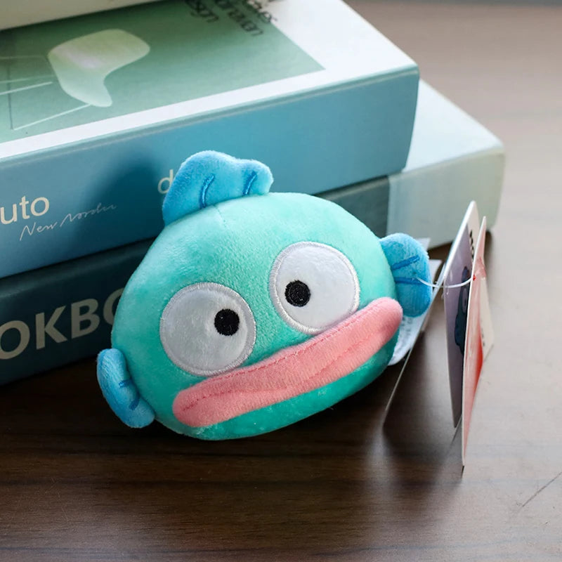 Sanrio Plushie Hangyodon Stuffed Plush Keychain Pendant Cartoon Doll Toys Soft PP Cotton Kawaii Bag Keyring Gifts For Girls Kids