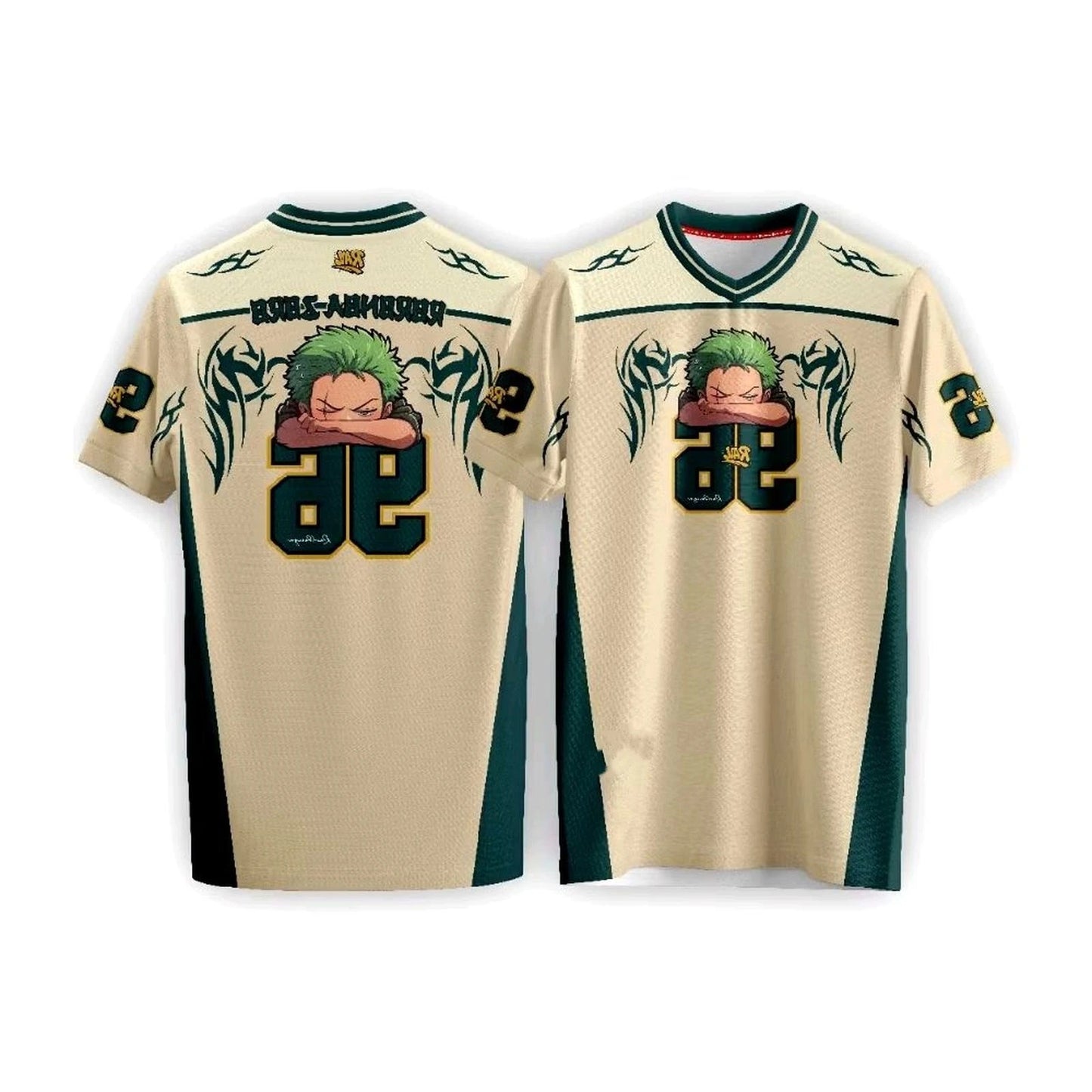 96 Jersey One Piece Zoro Anime Anime Y2k Korean Style Baseball Hockey T-shirt Fashion Streetwear Anime Daily Unisex Tops Tees