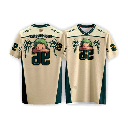 96 Jersey One Piece Zoro Anime Anime Y2k Korean Style Baseball Hockey T-shirt Fashion Streetwear Anime Daily Unisex Tops Tees