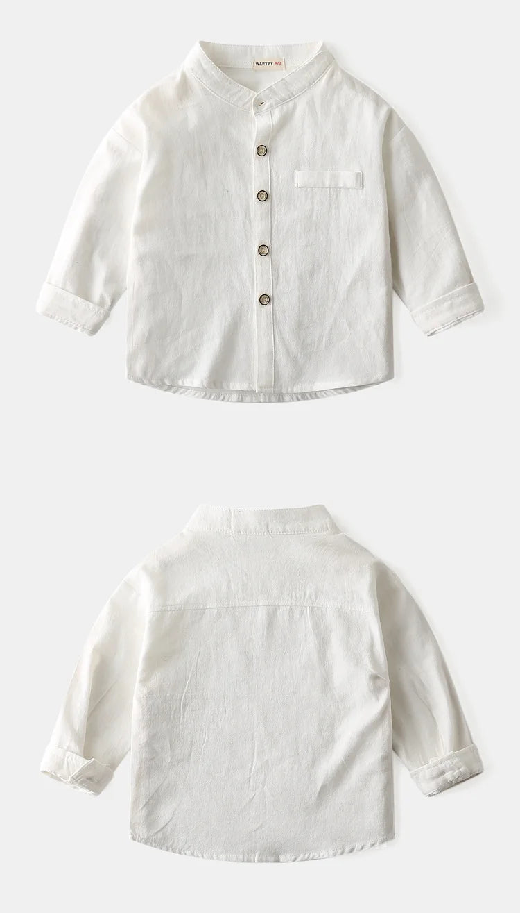 100Cotton Boy Blouse Buttons Kids Shirts Boys Clothes Long Sleeve Tops Korean Shirt with Collar Blue Yellow Children's Clothing