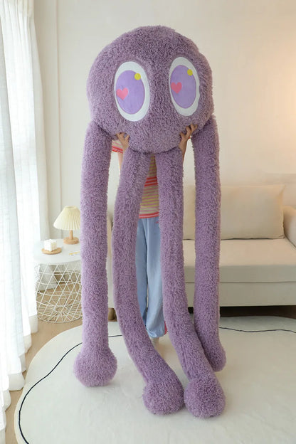 2M Giant Ferry Plush Green Alien Monster Toy Stuffed Long Legs Octopus Throw Pillow Boyfriend  Red Heart Eye Decor Cushion