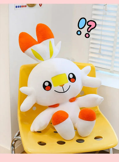 50/90cm Scorbunny Pokemon Large Plush Toys Anime Doll Cute Giant Pokémon Rabbit Cartoon Stuffed Plushie Pillow Gift for Kid Xmas