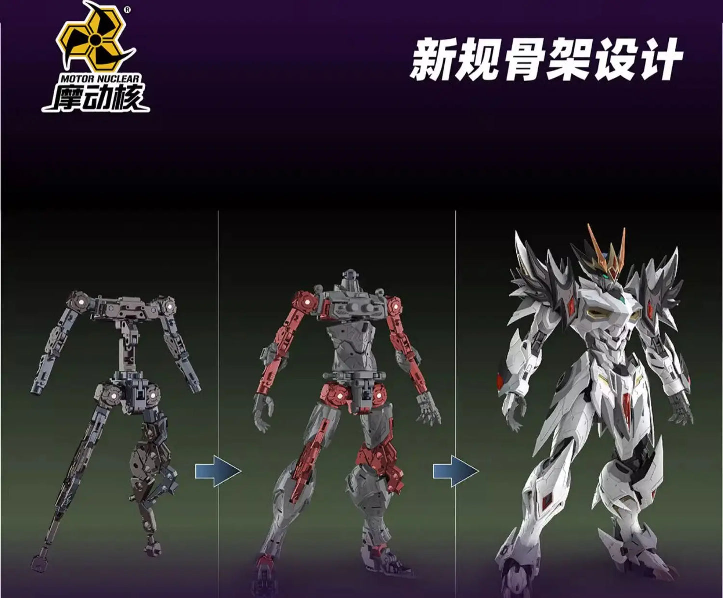 MOTOR NUCLEAR MNP-XH02 Series Assembly Model ABS Alloy Material Modular Removable DIY Action Figure Collectible Toy Boy Gifts