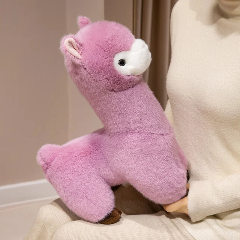 Pretty Color Fluffy Alpaca Plush Toys Emulational Stuffed Animal Llama Plushies Soft Doll Cuddly Home Decor Pillow Girl Gift