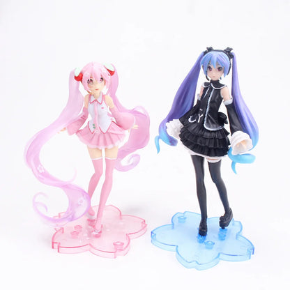 17CM Anime Hatsune Miku Project DIVA Arcade Future Tone Hatsune Miku Black Dress Lolita Model Toy Gift Collection Aciton Figure