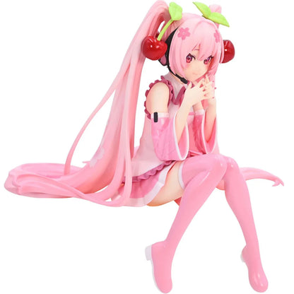 New Hatsune Miku Anime figure Pink dress PVC model action toys Cherry pink cherry blossom decoration collect gifts