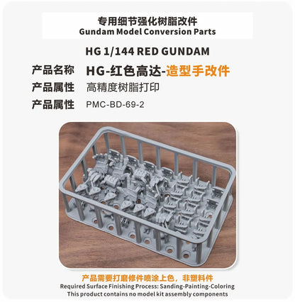 TAS Model Red GQuuuuuuX Conversion Parts Bits-2 Pieces PMC-BD-69-1 for HG 1/144 gMS-α 3D Print Highly Accurate Resin Parts DIY