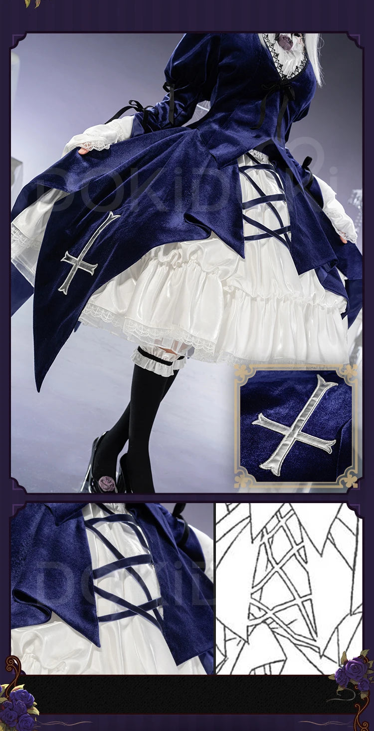 Suiginto Cosplay Costume Anime Rozen Maiden DokiDoki-SR  Suigintou Women Mercury Lampe Lolita Gothic Halloween Dress Suiginto