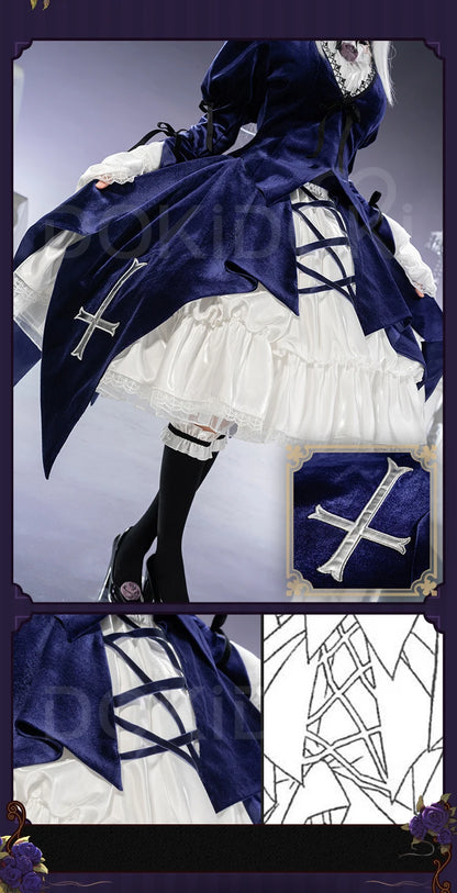 Suiginto Cosplay Costume Anime Rozen Maiden DokiDoki-SR  Suigintou Women Mercury Lampe Lolita Gothic Halloween Dress Suiginto