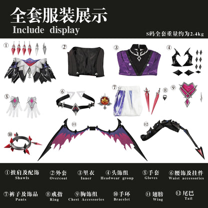 Genshin Impact Durin Cosplay Costume Wig Uniform Game Role Play Outfit Headwear Halloween Party for Women Men Carnival Cos Props