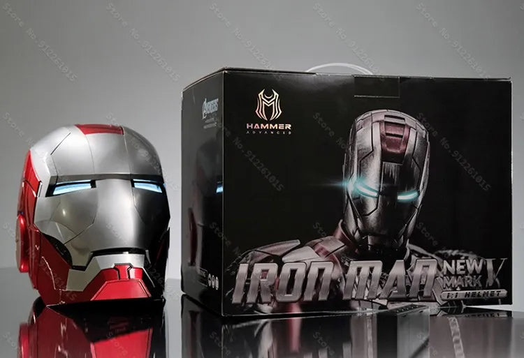 NEW Iron Man Helmet Mk5 Electric Voice Activated Control Wearable Mask 1:1 Automatic Opening Closing Model Figure Adult Toy Gift