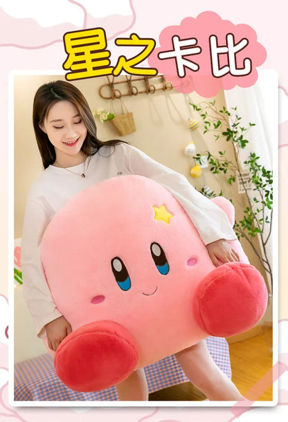 90cm Big Size Star Kirby Kawaii Cartoon Anime Plush Stuffed Doll Room Decorated with Cute Plushies Pillow Children Holiday Gift