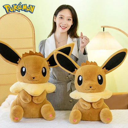 50/60/75CM Pokemon Eevee Plushies Cartoon Anime Kawaii Big Size Ornament Peluche Children Toy Stuffed Comfortable Soft Doll Gift