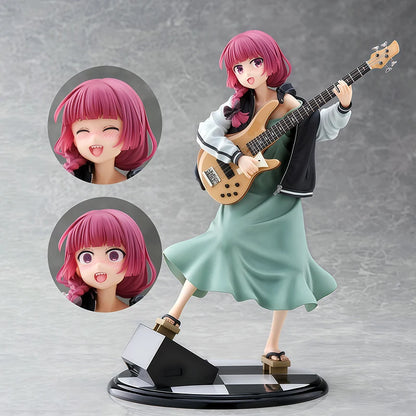 In Stock Kikuri Hiroi Anime Figure BOCCHI THE ROCK! Bassist Kikuri Hiroi Figure 3 Faces PVC Statue Collection Model OrnamentGift