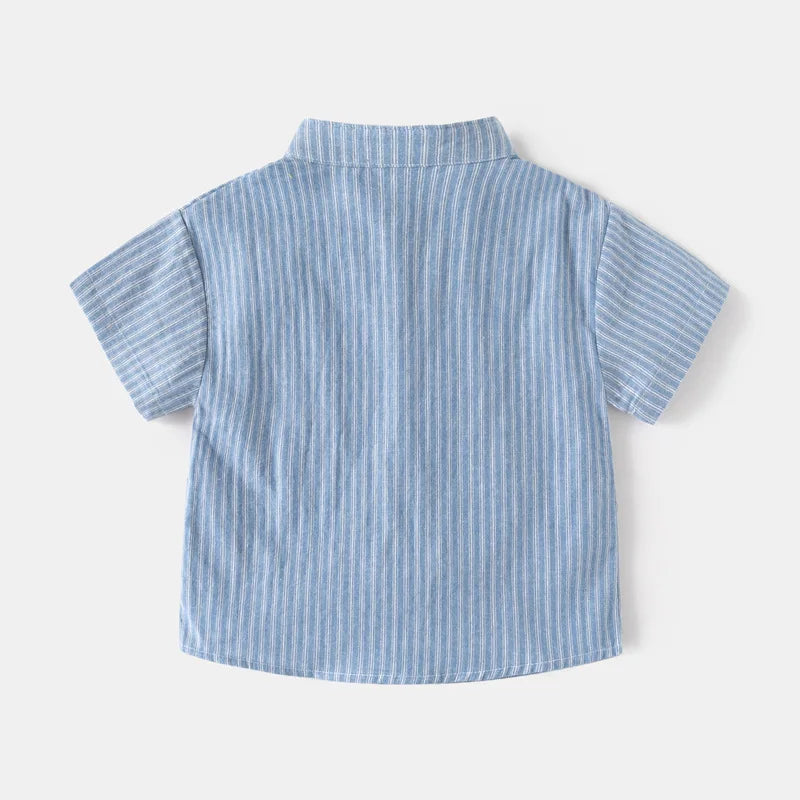 Soft Boys Shirts Summer Cotton Shirt 2 to 3 4 5 6 7 Years Kids Shirts Basic White Shirt Blue Casual Shirts Children's Clothing