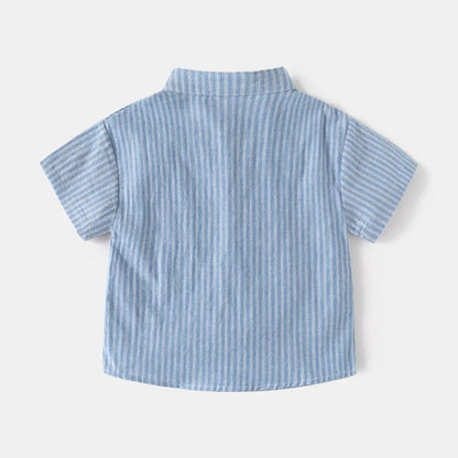 Soft Boys Shirts Summer Cotton Shirt 2 to 3 4 5 6 7 Years Kids Shirts Basic White Shirt Blue Casual Shirts Children's Clothing
