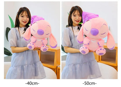 80cm Large Big Size Disney Stitch Sleeping Cute Anime Plush Stuffed Doll Room Plushies Pillow Ornaments Children's Holiday Gifts