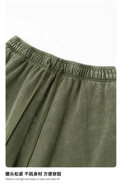 ZODF 2025 Summer Patchwork Washed Cotton Shorts For Men Unisex Retro Y2K High Street Distressed 330gsm Shorts Streetwears HY1057