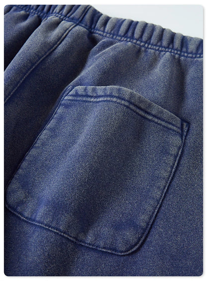 ZODF Winter Men Washed Thick Fleece 400gsm Loose Fit Joggers Sweatpants Streetwear HY0668