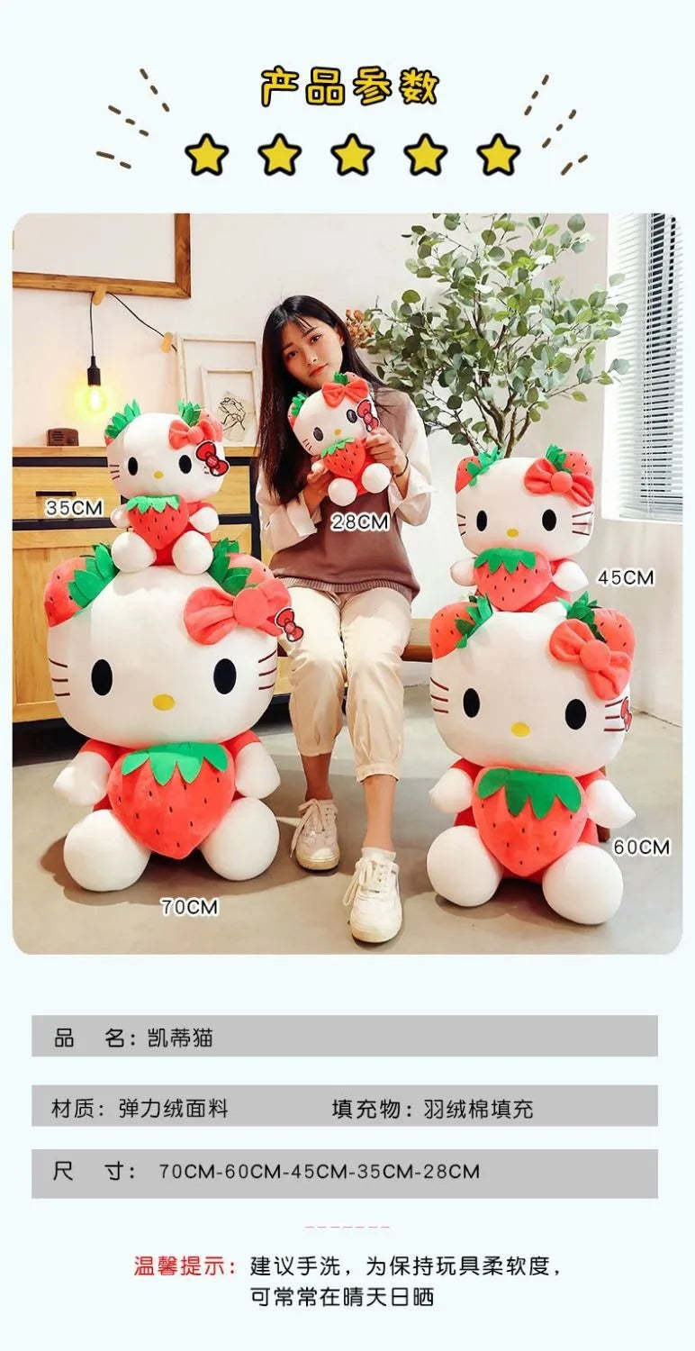 20-45cm Aoger Hello Kitty Plush Toys Anime Kawaii Pillow Doll Stuffed Animal Children Plushies Decoration Peluche Birthday Gift