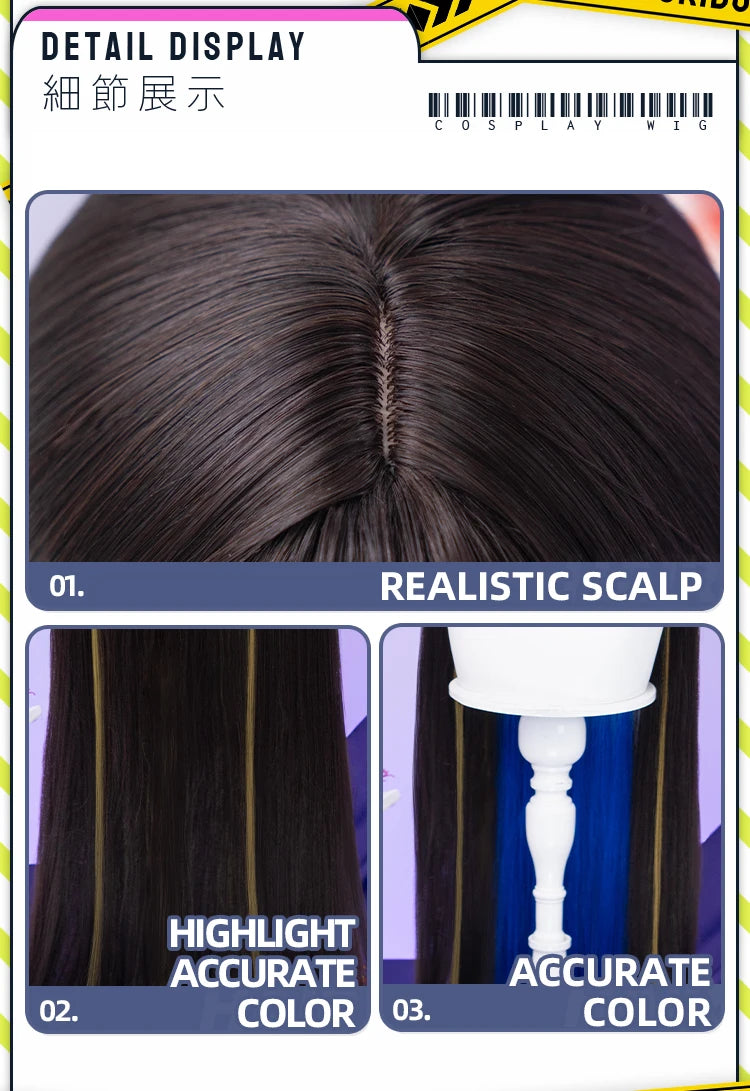 IN STOCK Evernight Cyrene Dan Heng Wig Game Honkai: Star Rail DokiDoki Dan Heng Permansor Terrae Horns Cyrene 120cm Wig