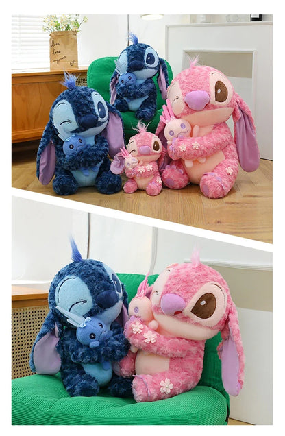 30/85cm Lilo and Stitch Disney Plush Toys Pink Kawaii Scrump Anime Cartoon Plushie Sakura Stich Dolls Soft Stuffed Gift for Kids