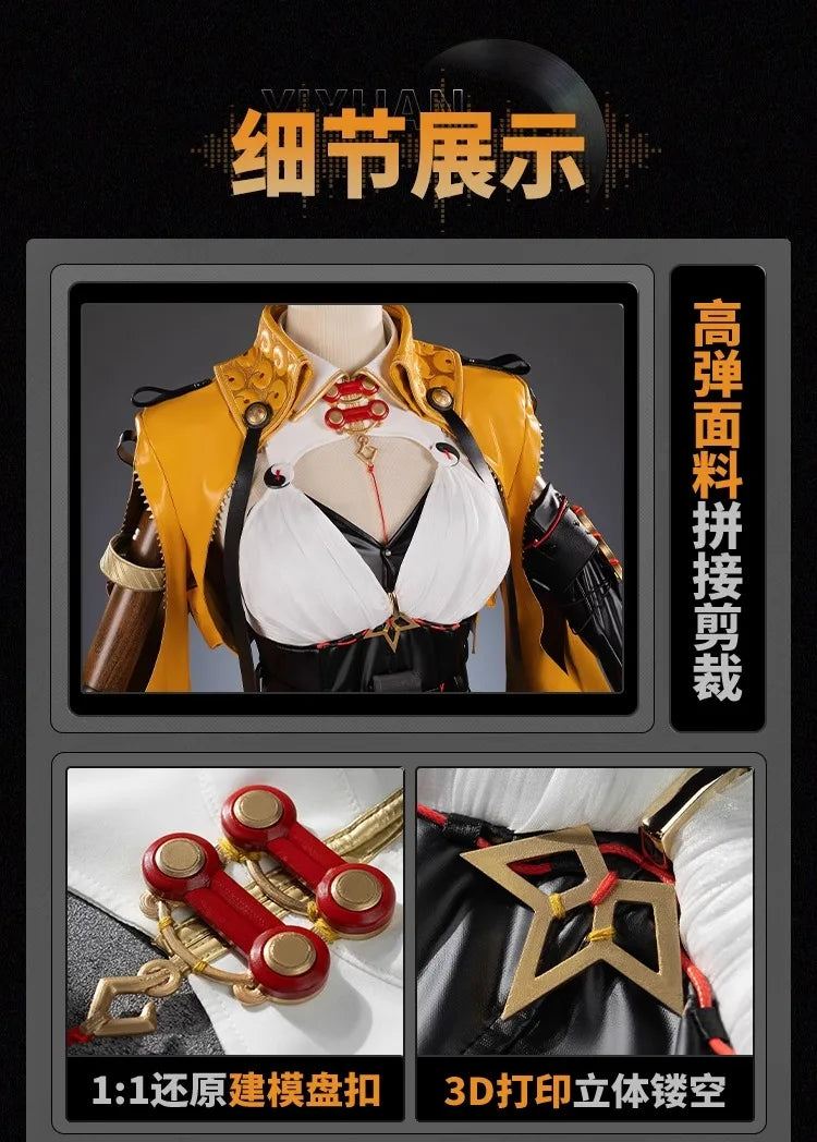 Zenless Zone Zero Yixuan Cosplay Costume Wig Uniform Headwear Rings Yunkui Summit Halloween Party for Women Girls Carnival Props