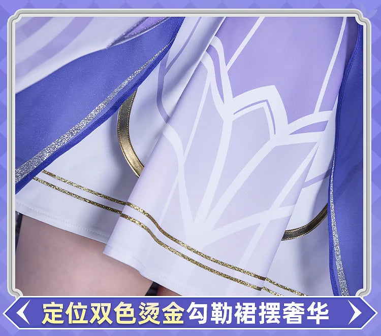 Genshin Impact Columbina Cosplay Costume Wig The Damselette Dress Uniform Eye Mask Eleven Fatui Harbingers Halloween Women Girls