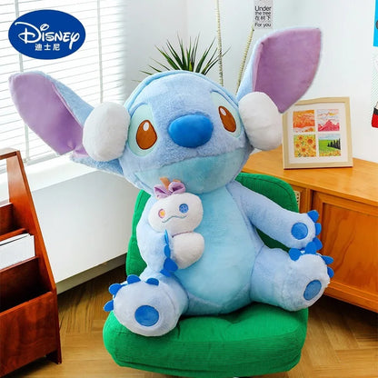 60/80/100cm Super Big Size Stitch Winter Disney Kawaii Anime Plush Stuffed Doll Cartoon Plushies Children's Pillow Holiday Gift
