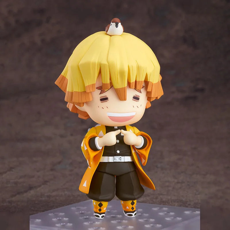 New 10CM Anime Demon Slayer Kimetsu No Yaiba Agatsuma Zenitsu Action Figures kawaii PVC Joint replaceable Figure Model Toy Gift