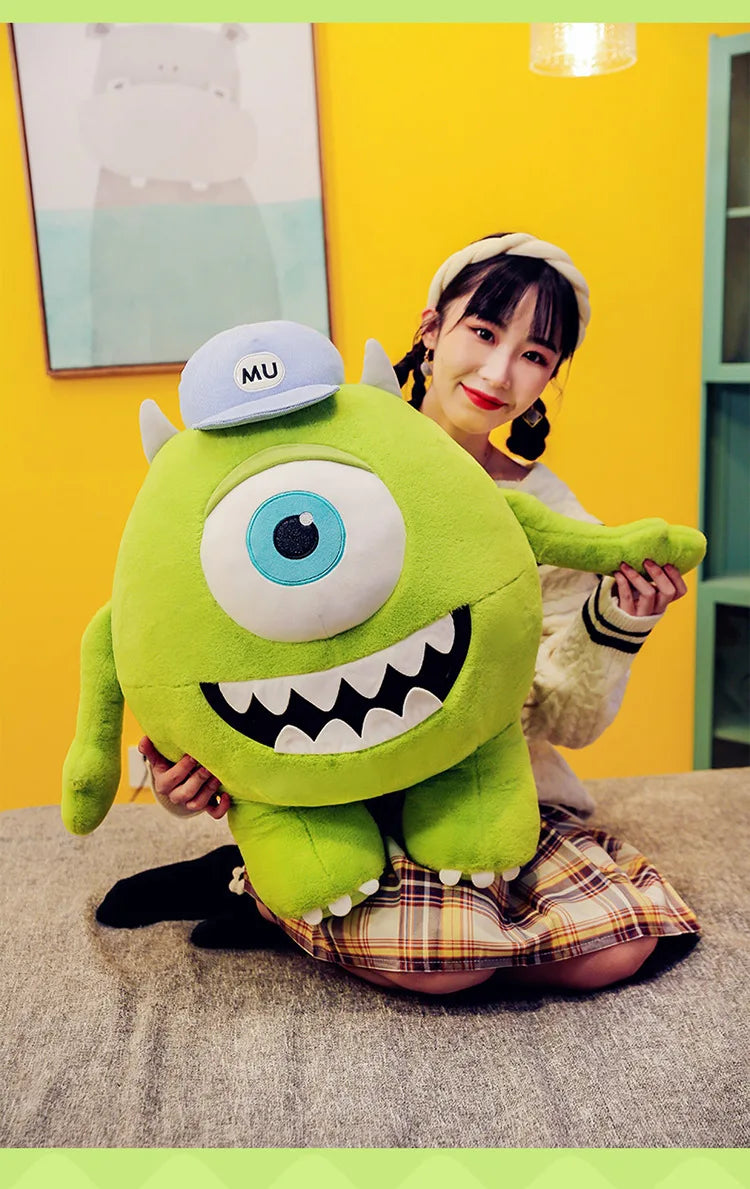 40/60CM Big Size Mike Wazowski Disney Anime Plush Stuffed Doll Kawaii Room Decoration Plushies Pillow Ornaments Holiday Gifts