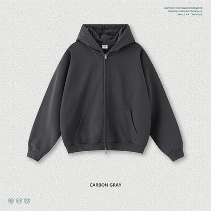 ZODF Trendy 2025 Heavy Weight 445gsm Zipper Hoodies For Man Unisex Casual Zip-up Hooded SweatShirts Coats HY1102