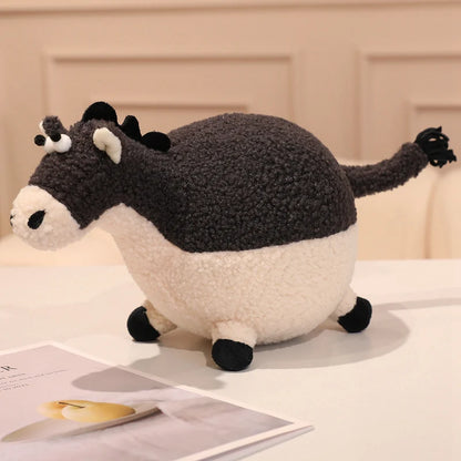 Cute Cartoon horse Plush Throw Pillow Toy Anime Stuffed Animals Round Fat Chubby Plushies Cushion Doll For Home Decor