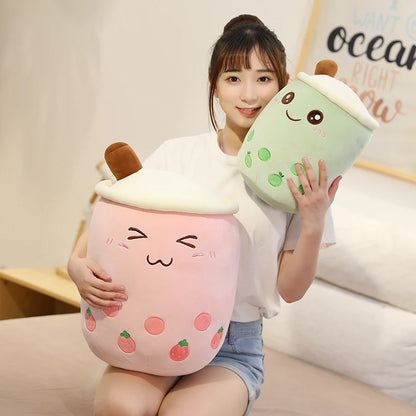 24/50cm Kawaii Family Milk Bubble Tea Cup Plush Toy Cute Animal Peluche Fruits Flavor Drink Shaped Hug Pillow Kids Home Decor