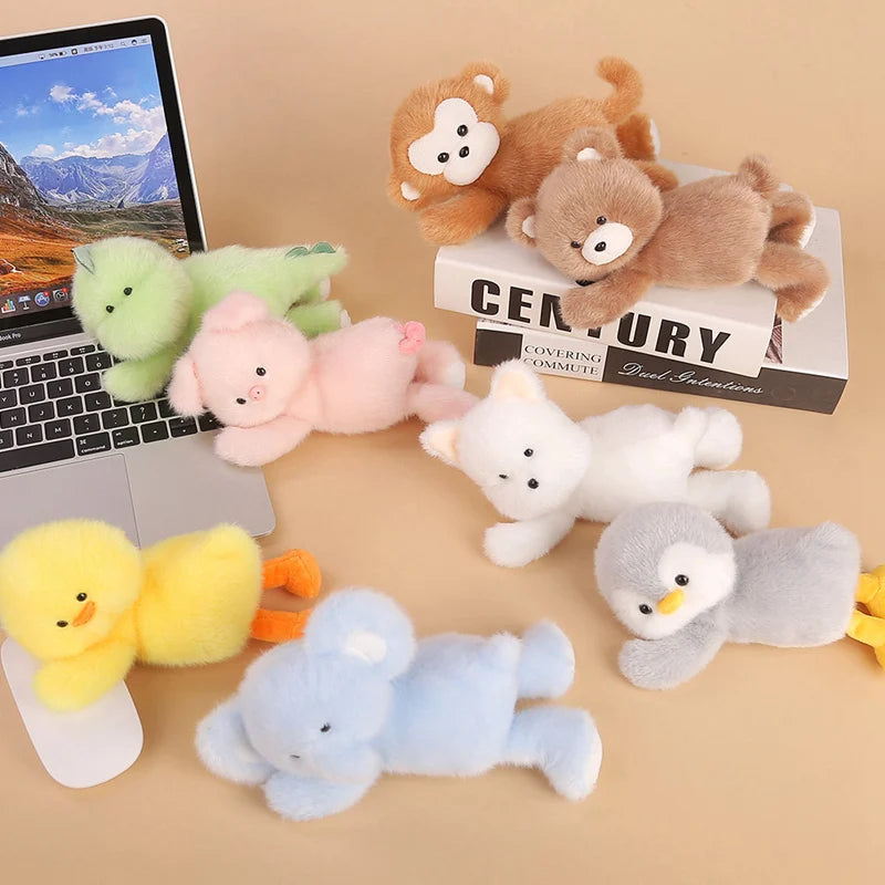 18cm Cartoon Lying Stuffed Animal Cute Horse Duck Cow Frog Plushies Kawaii Office Companion Plush Wrist Pad Wrist Support Doll